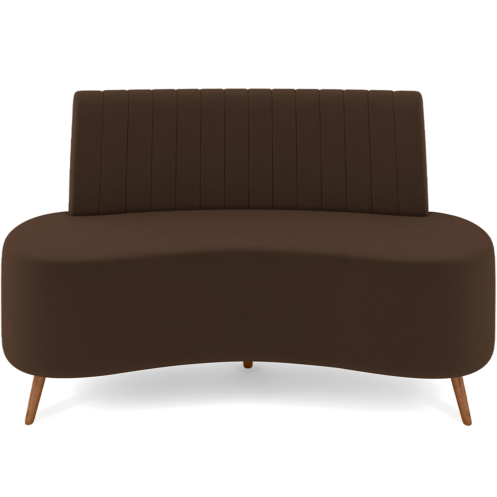 Sofá Chaise Living 2 Lugares 135cm Para Sala Cayman K01 Veludo Marrom - Lyam Decor