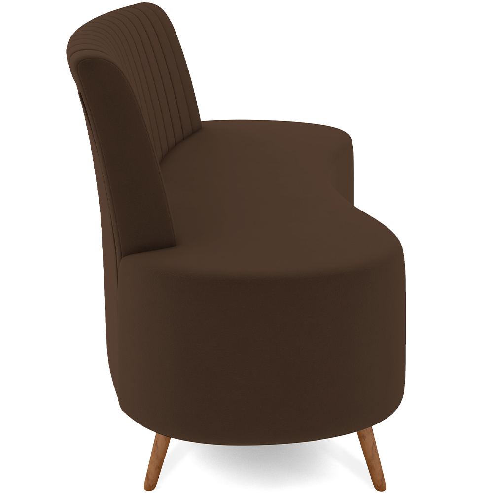 Sofá Chaise Living 2 Lugares 135cm Para Sala Cayman K01 Veludo Marrom - Lyam Decor