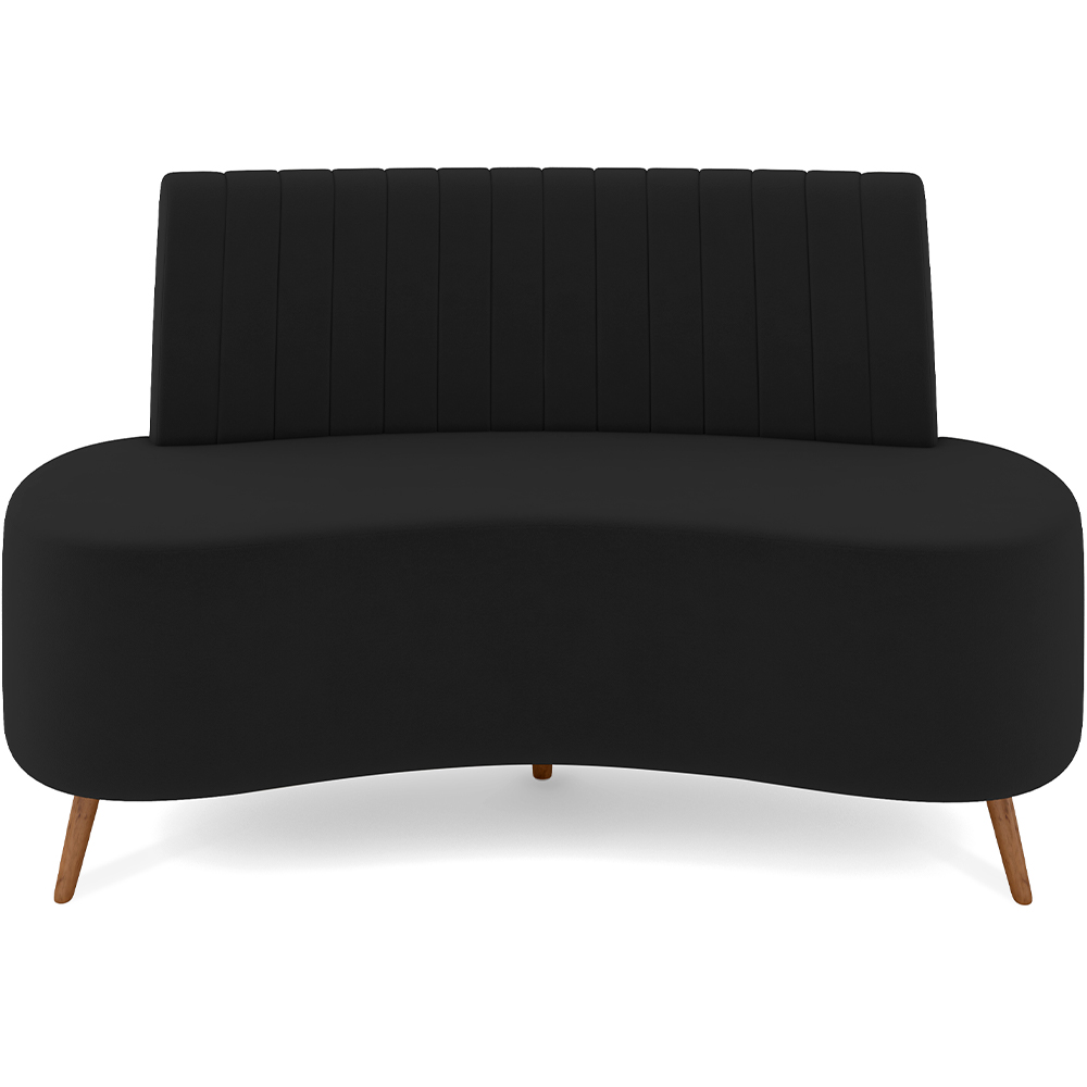 Sofá Chaise Living 2 Lugares 135cm Para Sala Cayman K01 Veludo Preto - Lyam Decor