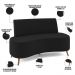 Sofá Chaise Living 2 Lugares 135cm Para Sala Cayman K01 Veludo Preto - Lyam Decor