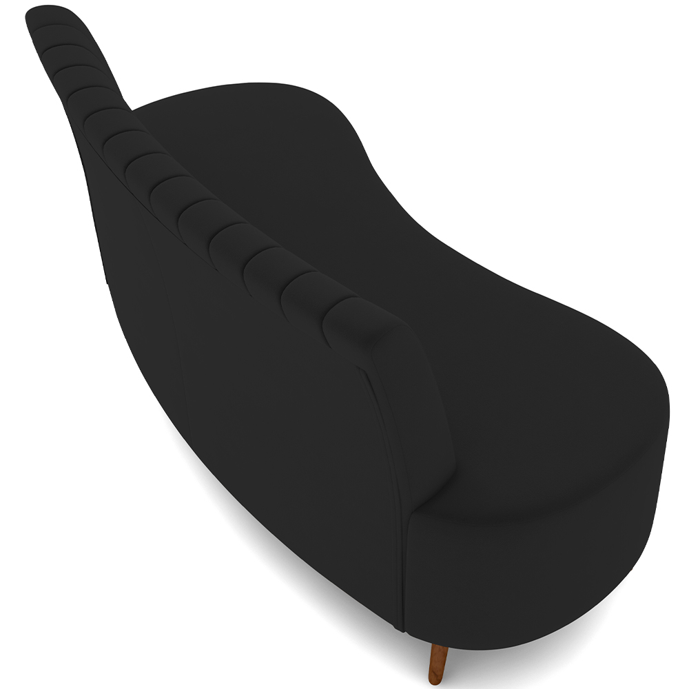Sofá Chaise Living 2 Lugares 135cm Para Sala Cayman K01 Veludo Preto - Lyam Decor