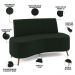 Sofá Chaise Living 2 Lugares 135cm Para Sala Cayman K01 Veludo Verde - Lyam Decor