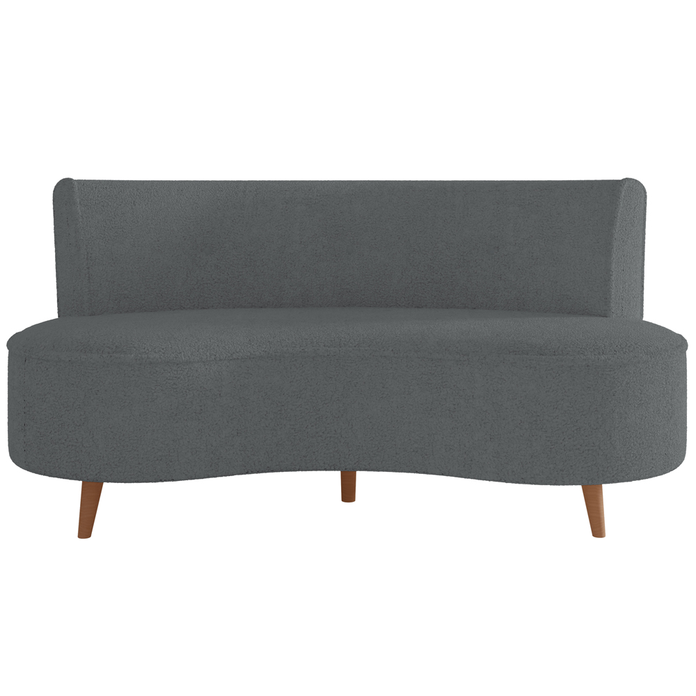 Sofá Chaise Living 2 Lugares 135cm Sala de Estar Istambul K01 Bouclê Cinza - Lyam Decor