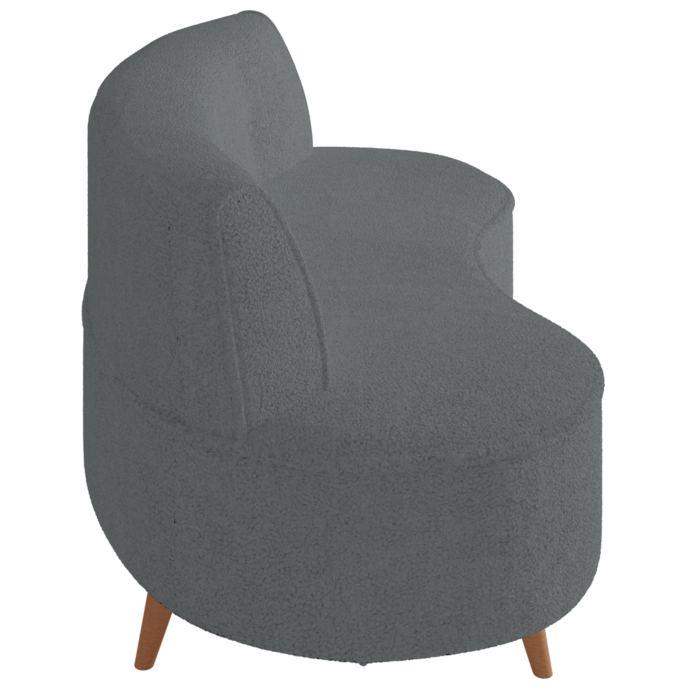 Sofá Chaise Living 2 Lugares 135cm Sala de Estar Istambul K01 Bouclê Cinza - Lyam Decor