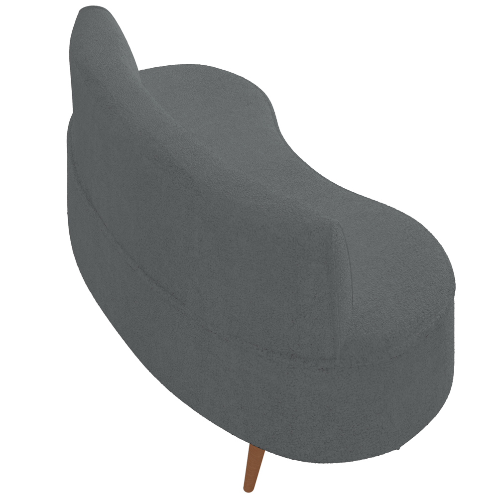 Sofá Chaise Living 2 Lugares 135cm Sala de Estar Istambul K01 Bouclê Cinza - Lyam Decor
