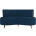 Sofá Chaise Living 2 Lugares 135cm Sala de Estar Istambul K01 Veludo Azul Marinho - Lyam Decor