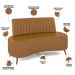 Sofá Chaise Living 2 Lugares 135cm para Sala Cayman K01 Sintético Caramelo - Lyam Decor