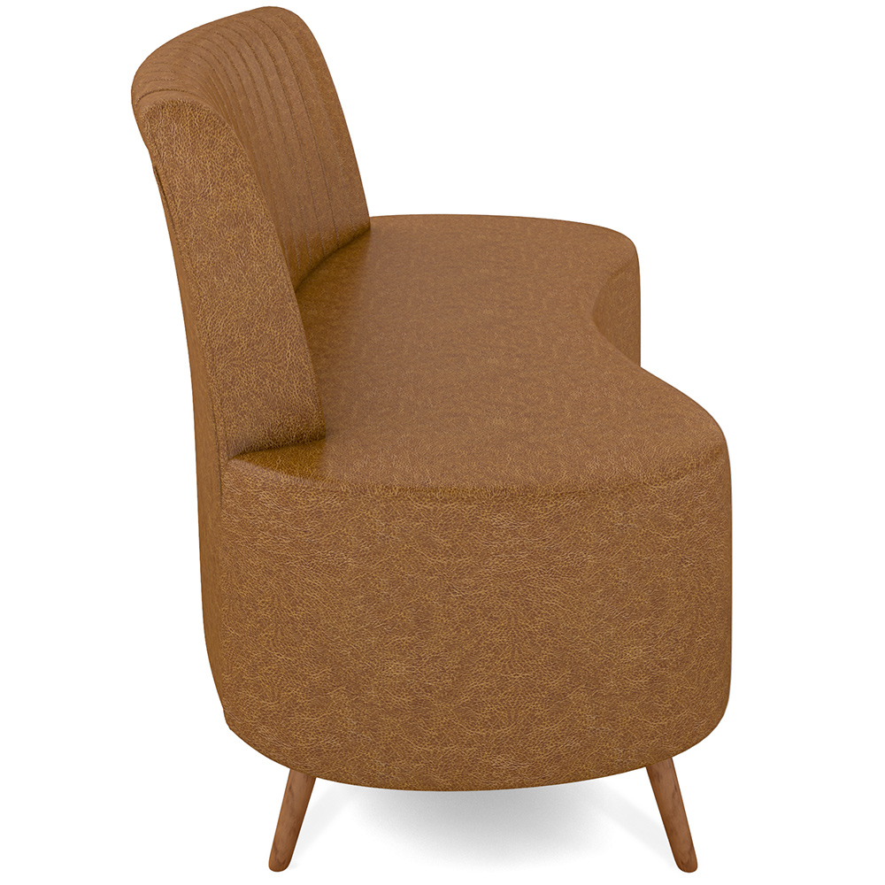 Sofá Chaise Living 2 Lugares 135cm para Sala Cayman K01 Sintético Caramelo - Lyam Decor