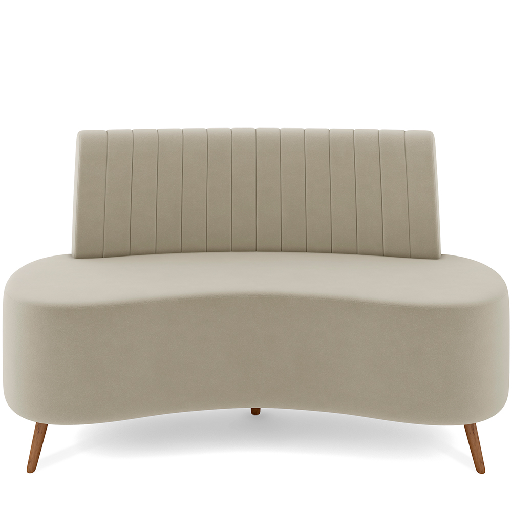 Sofá Chaise Living 2 Lugares 135cm para Sala Cayman K01 Veludo Bege - Lyam Decor