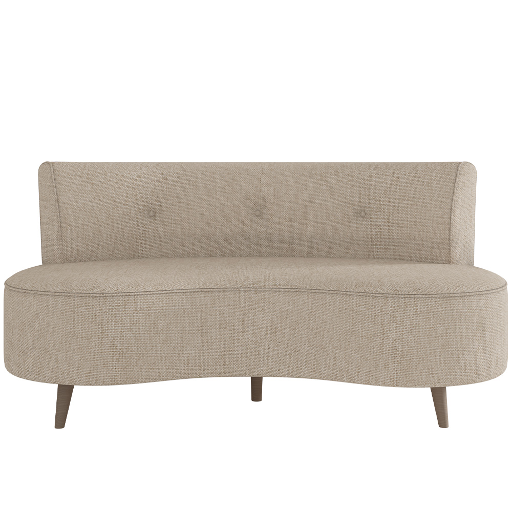 Sofá Chaise Living 2 Lugares 135cm para Sala Istambul K01 Linho Bege - Lyam Decor
