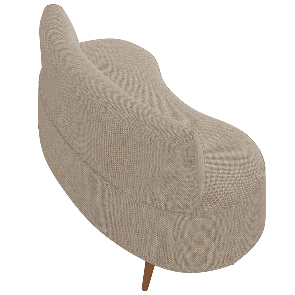 Sofá Chaise Living 2 Lugares 135cm para Sala Istambul K01 Linho Bege - Lyam Decor