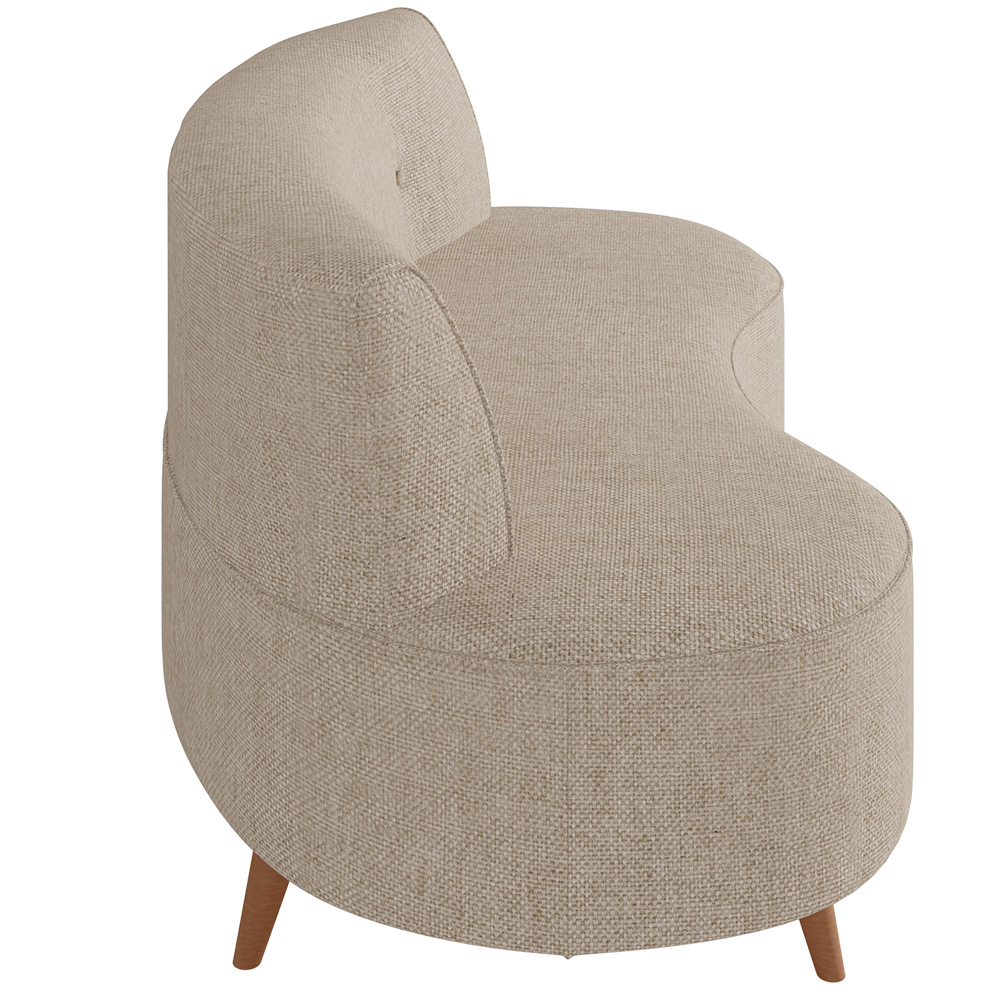 Sofá Chaise Living 2 Lugares 135cm para Sala Istambul K01 Linho Bege - Lyam Decor