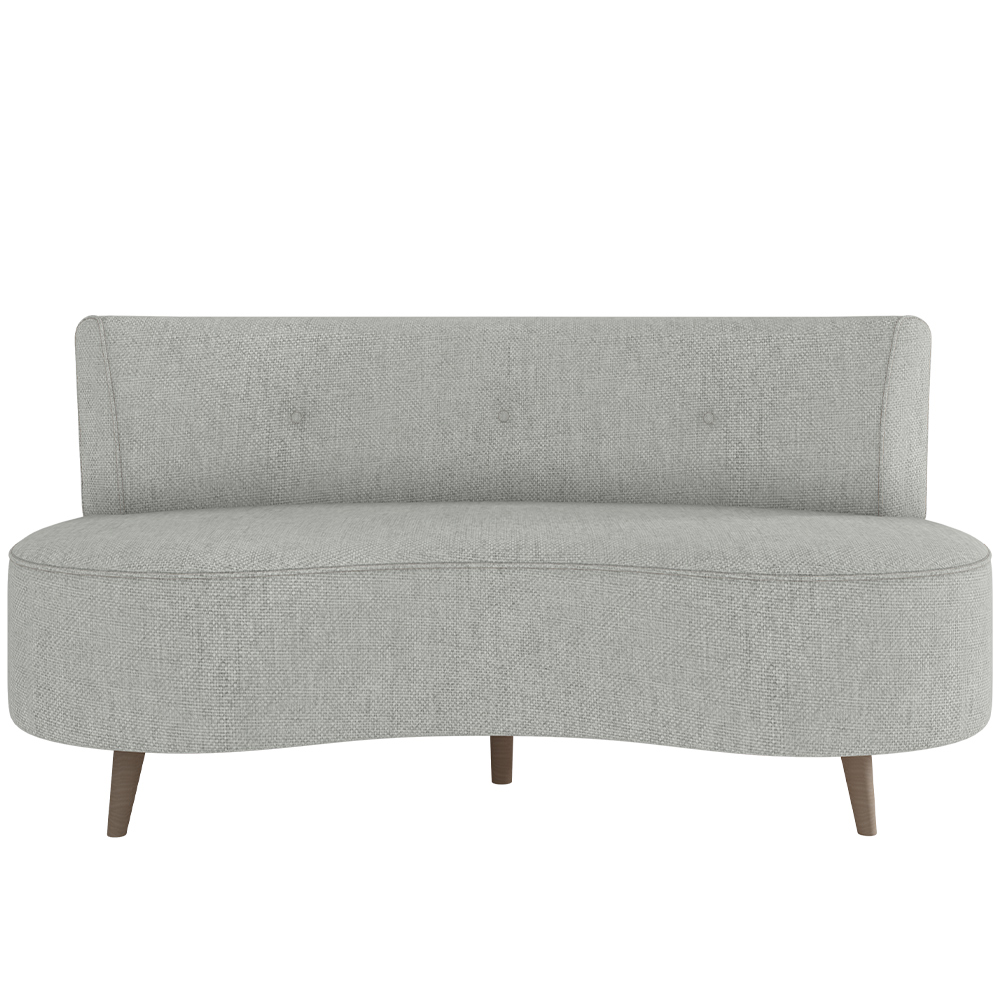 Sofá Chaise Living 2 Lugares 135cm para Sala Istambul K01 Linho Cinza - Lyam Decor