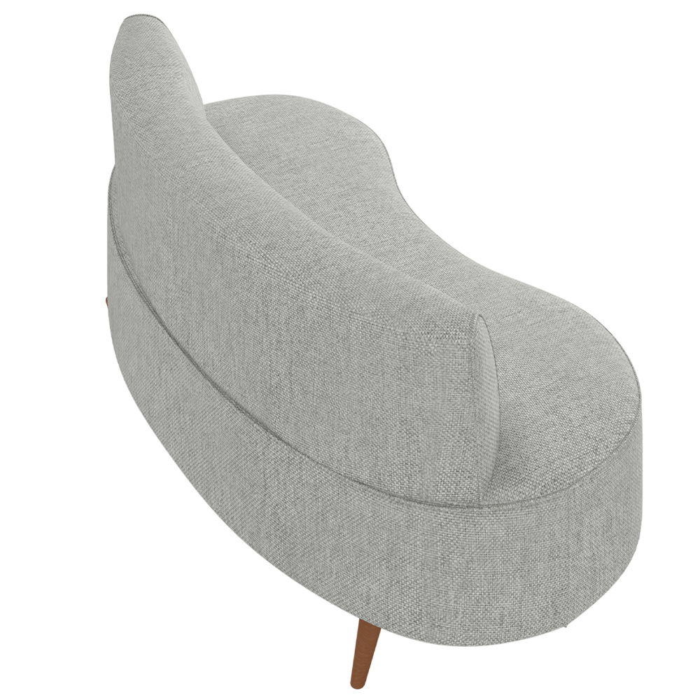 Sofá Chaise Living 2 Lugares 135cm para Sala Istambul K01 Linho Cinza - Lyam Decor