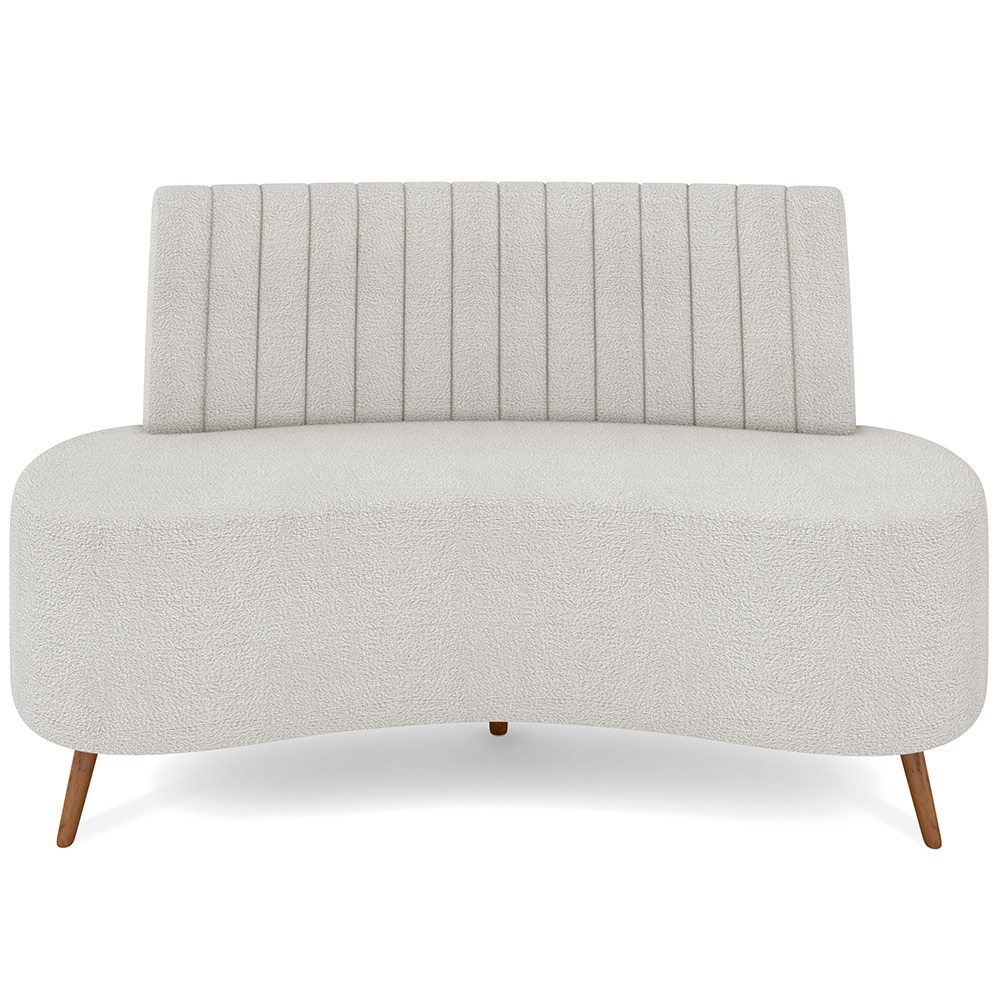 Sofá Chaise Living 2 Lugares 160cm Para Sala  Cayman K01 Bouclê Creme - Lyam Decor