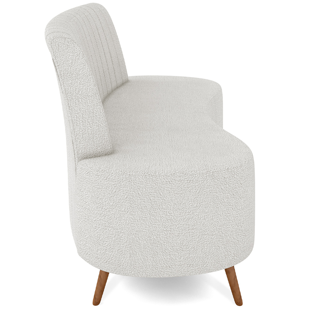 Sofá Chaise Living 2 Lugares 160cm Para Sala  Cayman K01 Bouclê Creme - Lyam Decor