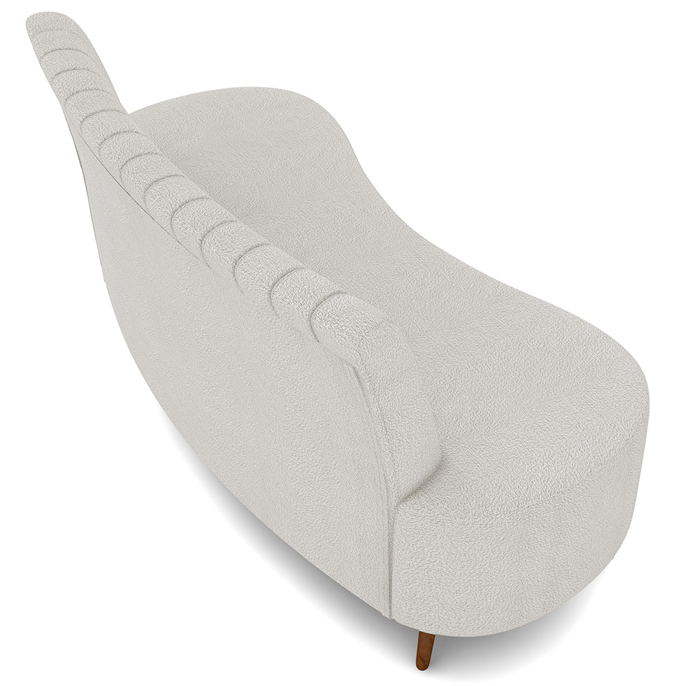 Sofá Chaise Living 2 Lugares 160cm Para Sala  Cayman K01 Bouclê Creme - Lyam Decor
