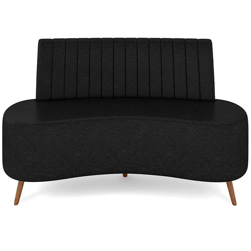 Sofá Chaise Living 2 Lugares 160cm Para Sala  Cayman K01 Sintético Preto - Lyam Decor