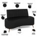 Sofá Chaise Living 2 Lugares 160cm Para Sala  Cayman K01 Sintético Preto - Lyam Decor