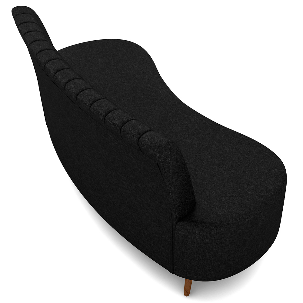 Sofá Chaise Living 2 Lugares 160cm Para Sala  Cayman K01 Sintético Preto - Lyam Decor