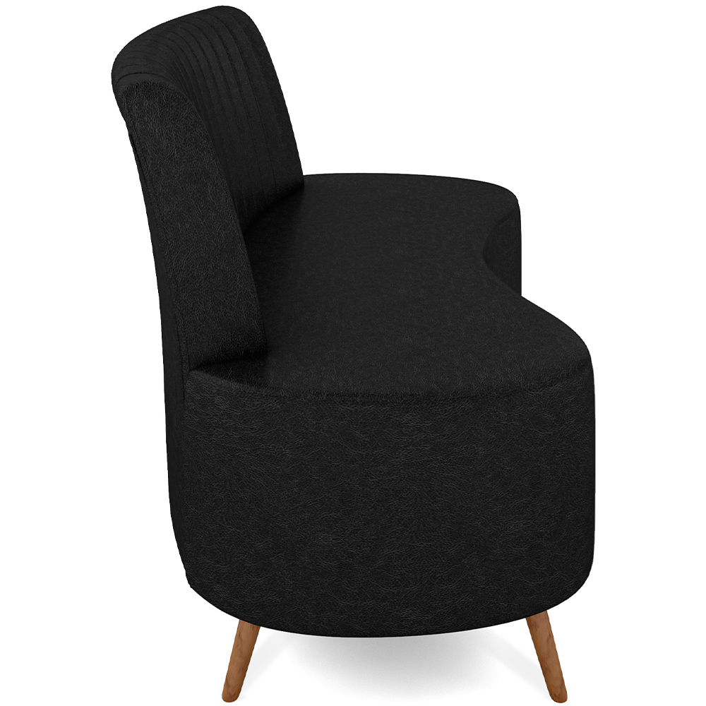 Sofá Chaise Living 2 Lugares 160cm Para Sala  Cayman K01 Sintético Preto - Lyam Decor