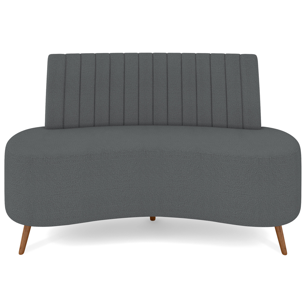Sofá Chaise Living 2 Lugares 160cm Para Sala Cayman K01 Bouclê Cinza - Lyam Decor