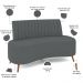 Sofá Chaise Living 2 Lugares 160cm Para Sala Cayman K01 Bouclê Cinza - Lyam Decor