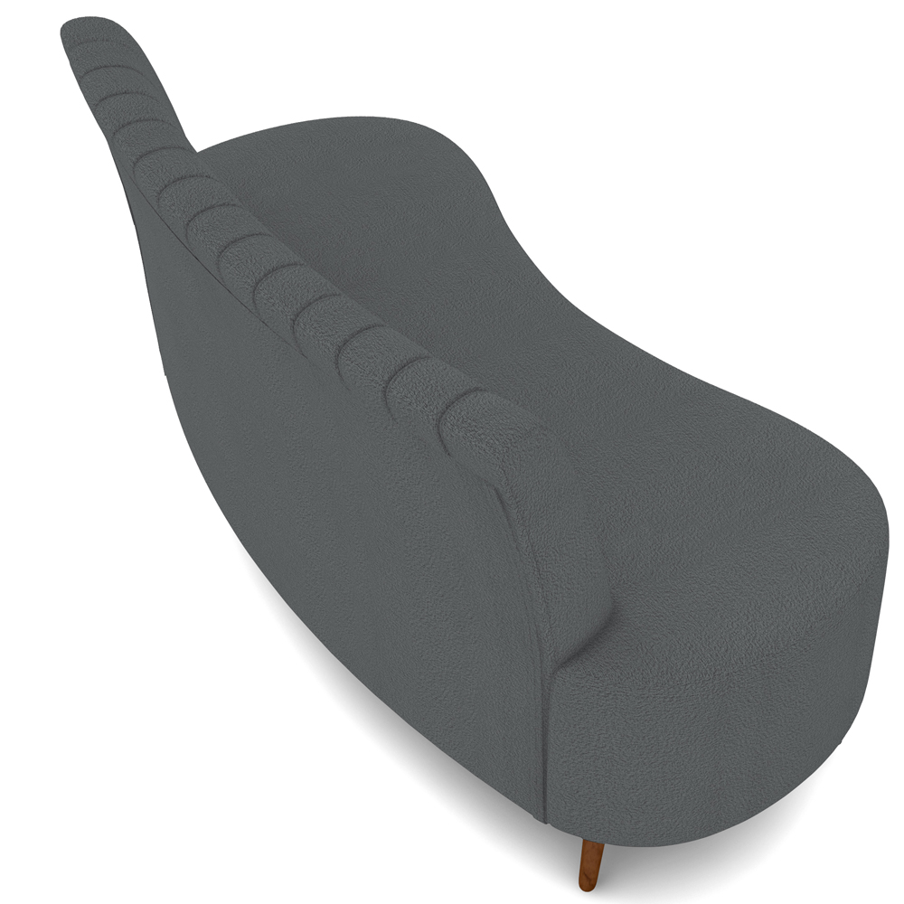 Sofá Chaise Living 2 Lugares 160cm Para Sala Cayman K01 Bouclê Cinza - Lyam Decor
