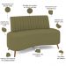 Sofá Chaise Living 2 Lugares 160cm Para Sala Cayman K01 Bouclê Verde - Lyam Decor