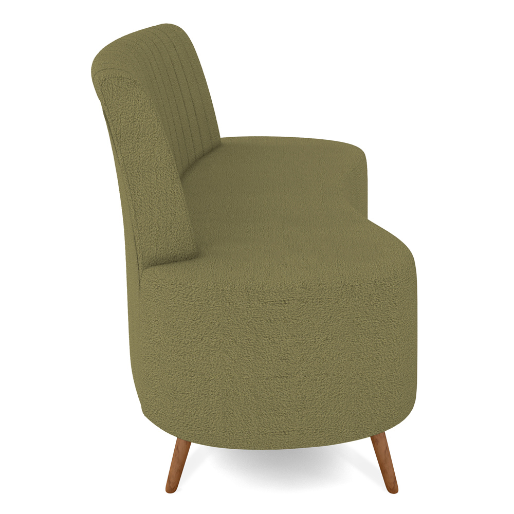Sofá Chaise Living 2 Lugares 160cm Para Sala Cayman K01 Bouclê Verde - Lyam Decor
