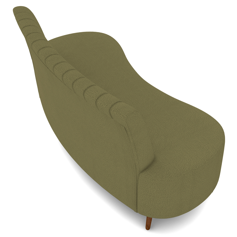 Sofá Chaise Living 2 Lugares 160cm Para Sala Cayman K01 Bouclê Verde - Lyam Decor