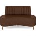 Sofá Chaise Living 2 Lugares 160cm Para Sala Cayman K01 Sintético Marrom - Lyam Decor