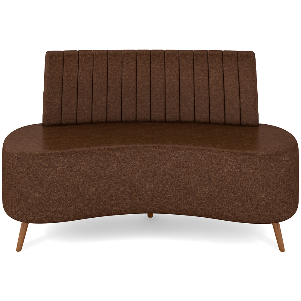 Sofá Chaise Living 2 Lugares 160cm Para Sala Cayman K01 Sintético Marrom - Lyam Decor