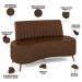 Sofá Chaise Living 2 Lugares 160cm Para Sala Cayman K01 Sintético Marrom - Lyam Decor