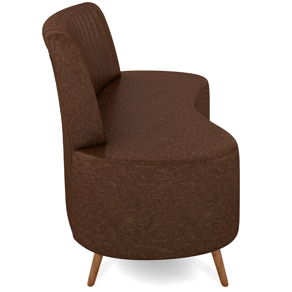 Sofá Chaise Living 2 Lugares 160cm Para Sala Cayman K01 Sintético Marrom - Lyam Decor