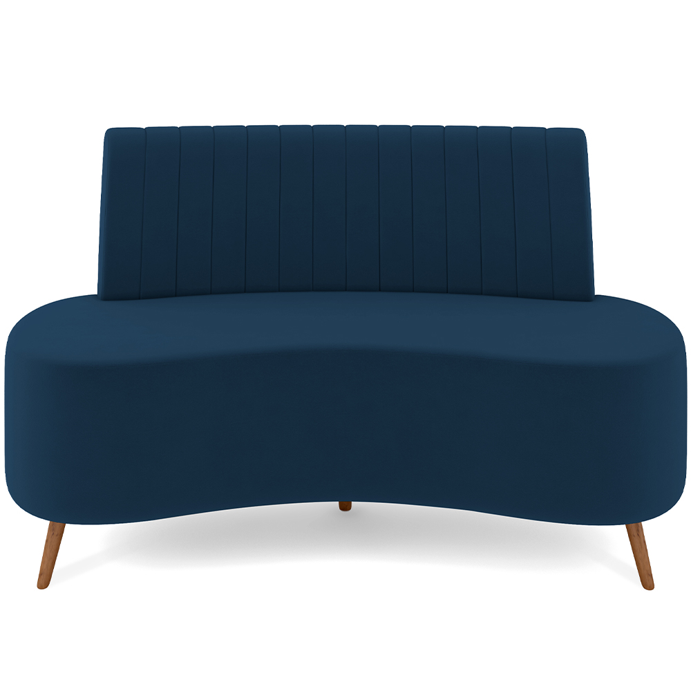 Sofá Chaise Living 2 Lugares 160cm Para Sala Cayman K01 Veludo Azul Marinho - Lyam Decor