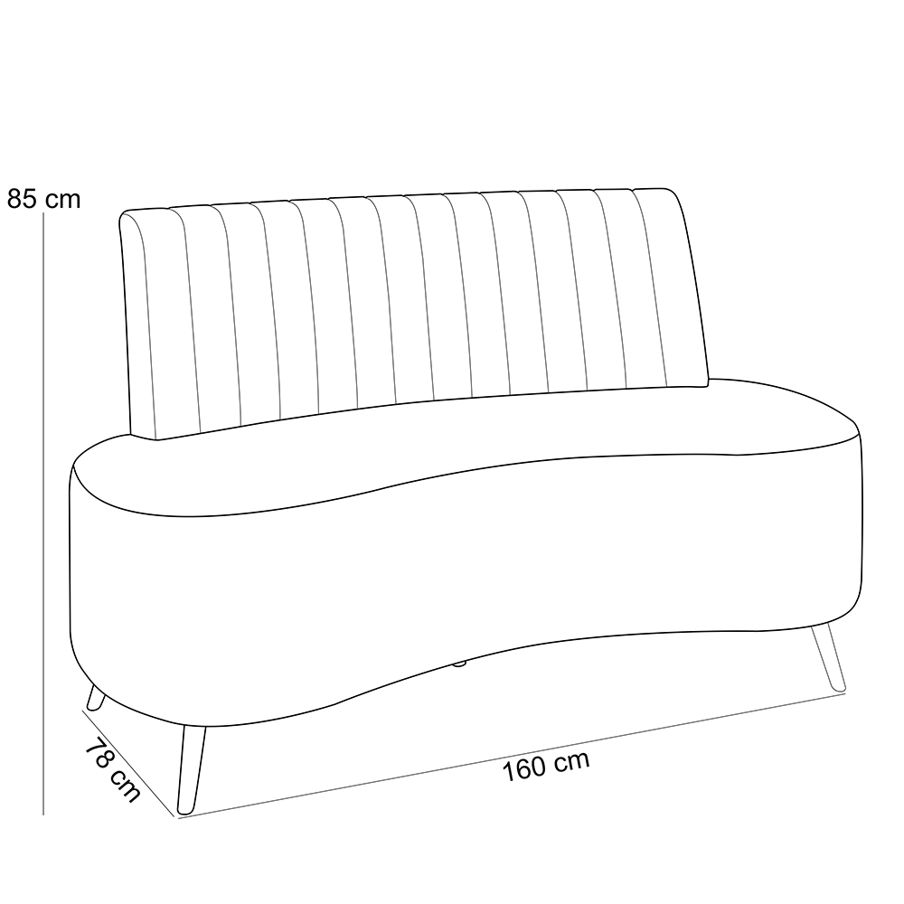 Sofá Chaise Living 2 Lugares 160cm Para Sala Cayman K01 Veludo Azul Marinho - Lyam Decor