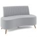 Sofá Chaise Living 2 Lugares 160cm Para Sala Cayman K01 Veludo Cinza - Lyam Decor