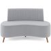 Sofá Chaise Living 2 Lugares 160cm Para Sala Cayman K01 Veludo Cinza - Lyam Decor