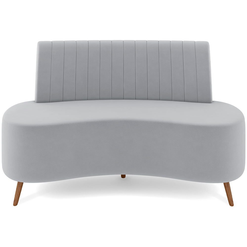 Sofá Chaise Living 2 Lugares 160cm Para Sala Cayman K01 Veludo Cinza - Lyam Decor