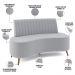 Sofá Chaise Living 2 Lugares 160cm Para Sala Cayman K01 Veludo Cinza - Lyam Decor