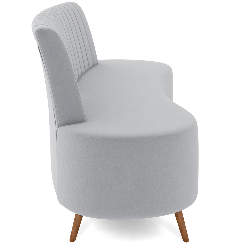 Sofá Chaise Living 2 Lugares 160cm Para Sala Cayman K01 Veludo Cinza - Lyam Decor
