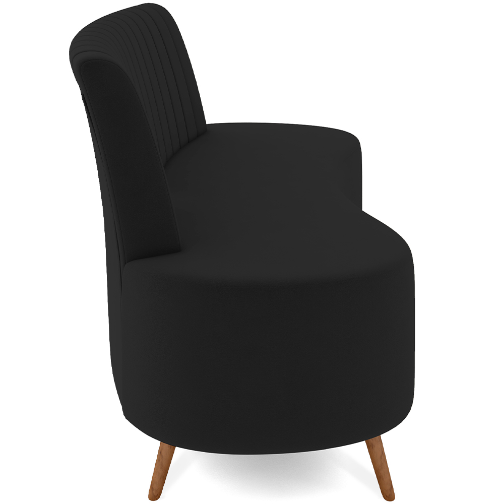 Sofá Chaise Living 2 Lugares 160cm Para Sala Cayman K01 Veludo Preto - Lyam Decor