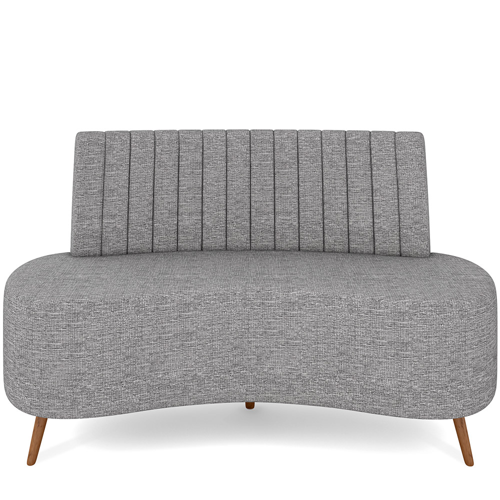 Sofá Chaise Living 2 Lugares 160cm para Sala Cayman K01 Linho Cinza - Lyam Decor