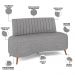 Sofá Chaise Living 2 Lugares 160cm para Sala Cayman K01 Linho Cinza - Lyam Decor