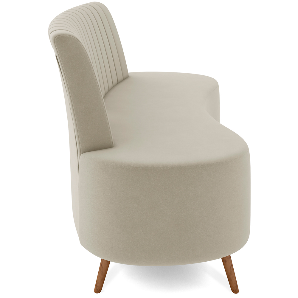 Sofá Chaise Living 2 Lugares 160cm para Sala Cayman K01 Veludo Bege - Lyam Decor