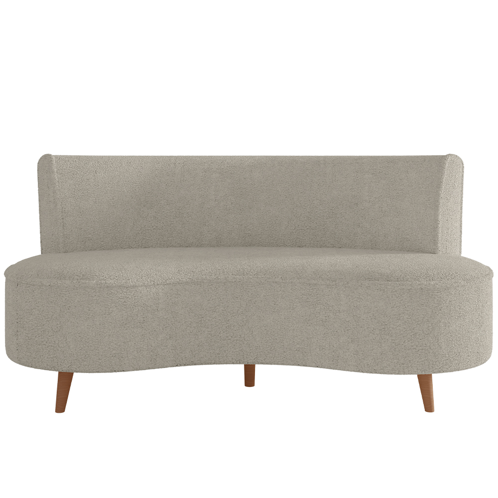 Sofá Chaise Living 2 Lugares 160cm para Sala Istambul K01 Bouclê Bege - Lyam Decor