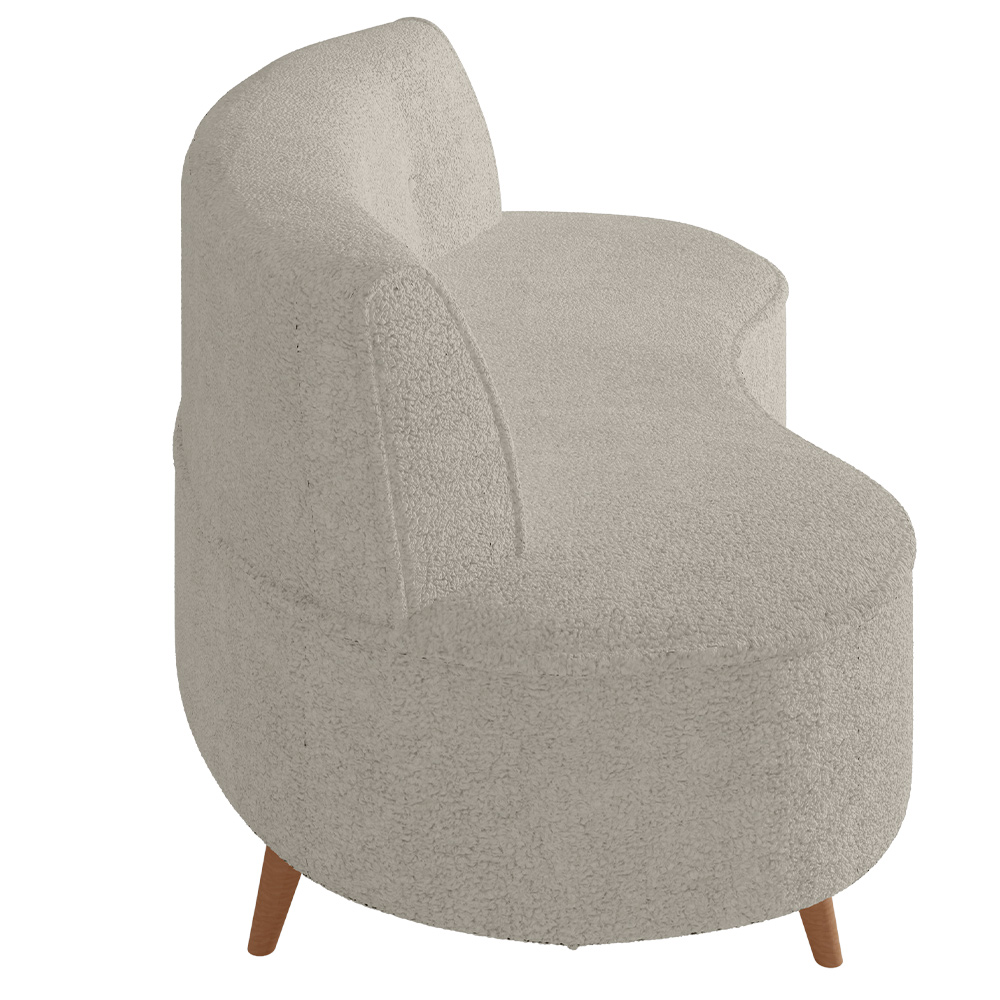 Sofá Chaise Living 2 Lugares 160cm para Sala Istambul K01 Bouclê Bege - Lyam Decor