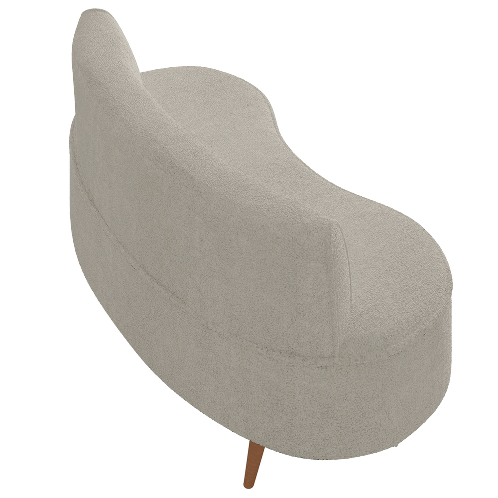 Sofá Chaise Living 2 Lugares 160cm para Sala Istambul K01 Bouclê Bege - Lyam Decor