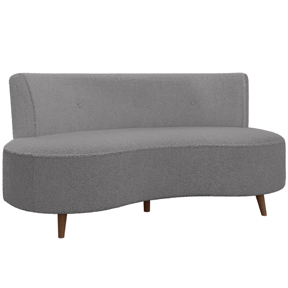Sofá Chaise Living 2 Lugares 160cm para Sala Istambul K01 Bouclê Cinza - Lyam Decor
